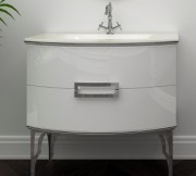 Тумба под раковину Marsan Sabrine 900 МДФ белый/серебро SABRINE900белый/серебро