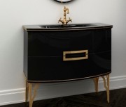 Тумба под раковину Marsan Sabrine 900 МДФ черный/золото SABRINE900черный/золото