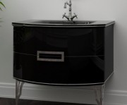 Тумба под раковину Marsan Sabrine 900 МДФ черный/серебро SABRINE900черный/серебро