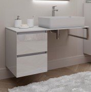 Консоль для раковины Marsan Nikolet 130х50 МДФ белый/столешница акриловый камень Nikolet2-130х50white