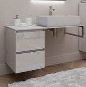 Консоль для раковины Marsan Nikolet 130х50 МДФ белый/столешница акриловый камень Nikolet2-130х50white