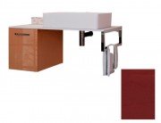 Консоль для раковины Marsan Oscar 100х50 МДФ кармин/столешница стекло Oscar100х50karmin