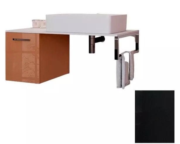 Консоль для раковини Marsan Oscar 100х50 МДФ чорний/стільниця акриловий камінь Oscar2-100х50black