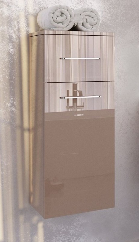 Пенал для ванной Marsan Regine 900х350х350 см МДФ капучино глянец с корзиной REGINEК90Х35капучино