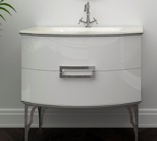 Тумба під раковину Marsan Sabrine 900 МДФ білий/срібло SABRINE900белый/серебро