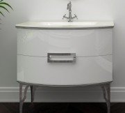 Тумба под раковину Marsan Sabrine 900 МДФ белый/серебро SABRINE900белый/серебро