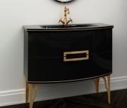 Тумба под раковину Marsan Sabrine 900 МДФ черный/золото SABRINE900черный/золото