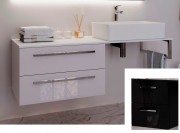 Консоль для раковины Marsan Oscar 110х50 МДФ черный/столешница стекло Oscar3-110х50black