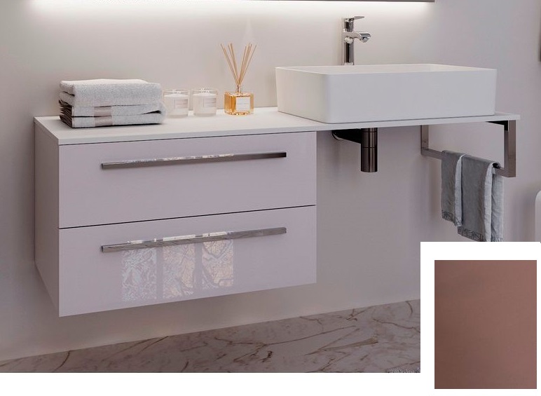 Консоль для раковины Marsan Oscar 130х50 МДФ капучино/столешница стекло Oscar130х50cappuccino