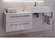 Консоль для раковины Marsan Oscar 140х50 МДФ белый/столешница стекло Oscar140х50white