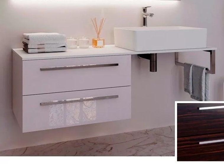 Консоль для раковини Marsan Oscar 150х50 МДФ зебрано/стільниця акриловий камінь Oscar2-150х50zebrano