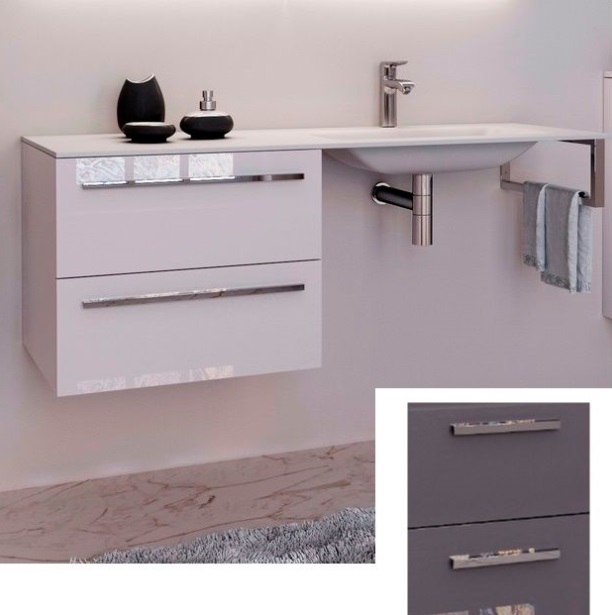 Консоль с раковиной Marsan Oscar 120х50 бисмарк/раковина акриловый камень Oscar4-120х50bismarck