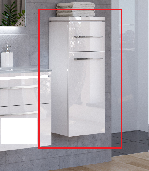 Пенал для ванной Marsan Pascal 92x35x35 левый/правый с корзиной МДФ белый Pascal92x35x35белый-1