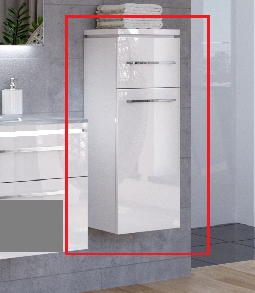 Пенал для ванной Marsan Pascal 92x35x35 левый/правый с корзиной МДФ графит Pascal92x35x35графит-1