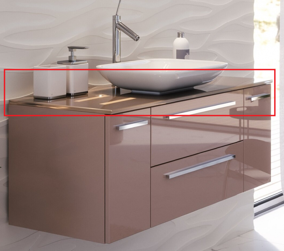 Столешница Marsan 1200 стеклянная для настольной раковины Marsan1200стекло