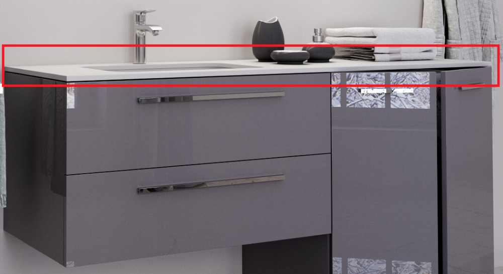 Столешница Marsan 1520 левая/правая акриловый камень для настольной раковины Marsan1520акрил