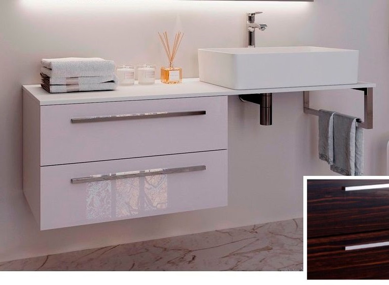 Консоль для раковини Marsan Oscar 120х50 МДФ зебрано/стільниця акриловий камінь Oscar2-120х50zebrano