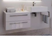 Консоль для раковины Marsan Oscar 140х50 МДФ белый/столешница стекло Oscar140х50white