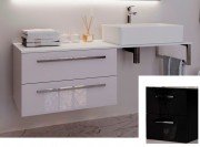 Консоль для раковины Marsan Oscar 150х50 МДФ черный/столешница стекло Oscar150х50black