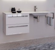 Консоль с раковиной Marsan Oscar 120х50 МДФ белый/стеклянная раковина Oscar3-120х50white