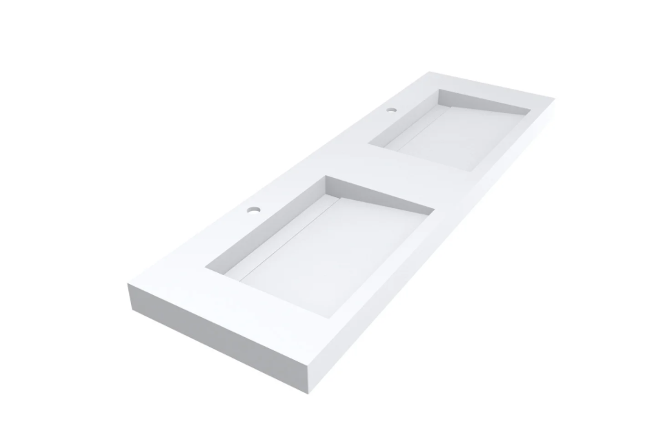 Раковина для ванної Miraggio Agness 1000 накладна з 2 чашами білий матовий 0000152