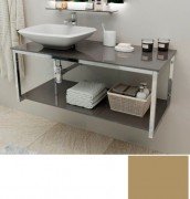 Консоль для раковины Marsan Quadro 100х50 см нержавеющая сталь/стекло капучино Quadro100х50cappuccino