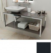 Консоль для раковины Marsan Quadro 80х50 см нержавеющая сталь/стекло графит Quadro80х50graphite