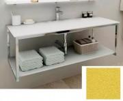 Консоль для раковини Marsan Quadro 80х50 см нержавіюча сталь/скло золото Quadro80х50gold