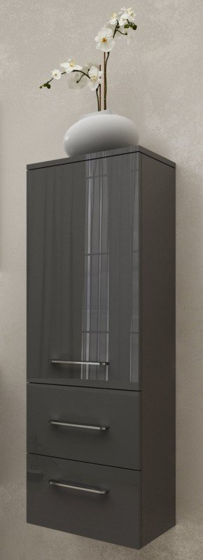 Пенал для ванної Marsan Regine 1200х350х350 см МДФ графіт глянець REGINE120Х35графит