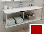 Консоль для раковины Marsan Quadro 110х50 см нержавеющая сталь/стекло кармин Quadro110х50carmine