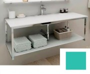 Консоль для раковины Marsan Quadro 120х50 см нержавеющая сталь/стекло мята Quadro120х50mint