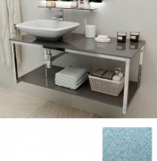 Консоль для раковини Marsan Quadro 120х50 см нержавіюча сталь/скло металік Quadro120х50metallic