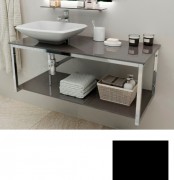 Консоль для раковины Marsan Quadro 130х50 см нержавеющая сталь/стекло черный Quadro130х50black