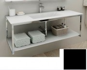 Консоль с раковиной Marsan Quadro 80х50 см нержавеющая сталь/стекло черный Quadro2-80х50black