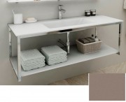 Консоль з раковиною Marsan Quadro 80х50 см нержавіюча сталь/скло бісмарк Quadro2-80х50bismarck