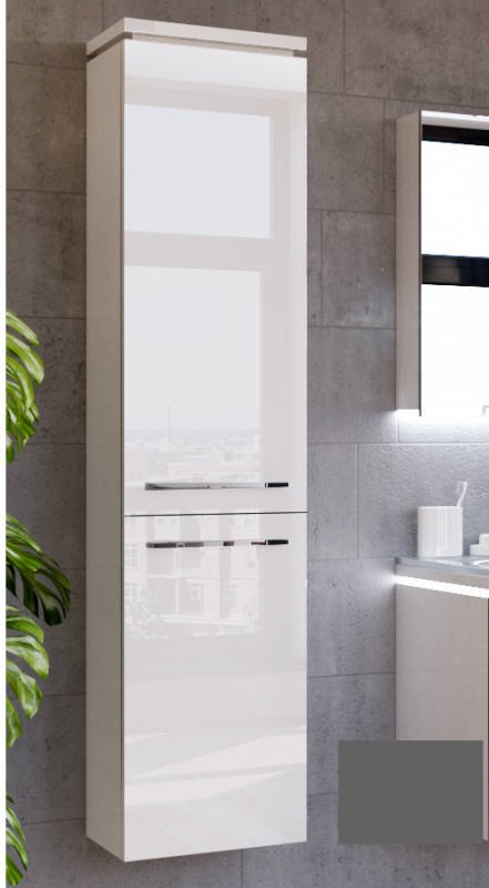 Пенал для ванної Marsan Pascal 159x35x35 правий / лівий з кошиком МДФ графіт Pascal159x35x35графит-1