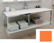 Консоль для раковины Marsan Quadro 110х50 см нержавеющая сталь/стекло оранжевый Quadro110х50orange