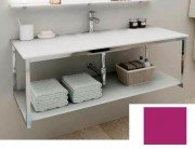 Консоль для раковины Marsan Quadro 120х50 см нержавеющая сталь/стекло виолет Quadro120х50violet