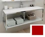 Консоль для раковины Marsan Quadro 130х50 см нержавеющая сталь/стекло кармин Quadro130х50carmine