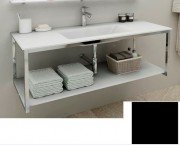 Консоль с раковиной Marsan Quadro 90х50 см нержавеющая сталь/стекло черный Quadro2-90х50black