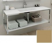 Консоль с раковиной Marsan Quadro 120х50 см нержавеющая сталь/стекло капучино Quadro2-120х50cappuccino