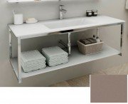 Консоль с раковиной Marsan Quadro 100х50 см нержавеющая сталь/стекло бисмарк Quadro2-100х50bismarck