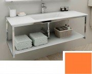 Консоль с раковиной Marsan Quadro 110х50 см нержавеющая сталь/стекло оранжевый Quadro2-110х50orange