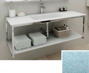 Консоль с раковиной Marsan Quadro 110х50 см нержавеющая сталь/стекло металлик Quadro2-110х50metallic