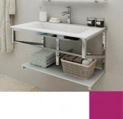 Консоль с раковиной Marsan Corner 80х50 см нержавеющая сталь/стекло виолет Corner80х50violet