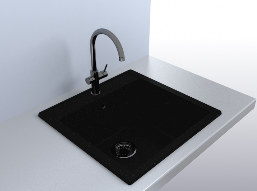 Мойка для кухни Miraggio Bodrum 510 врезная прямоугольная с переливом матовый black 0000001