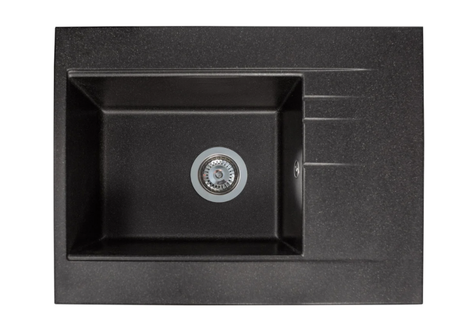 Мойка для кухни Miraggio Bodrum 650 врезная прямоугольная с переливом матовый black 0000007