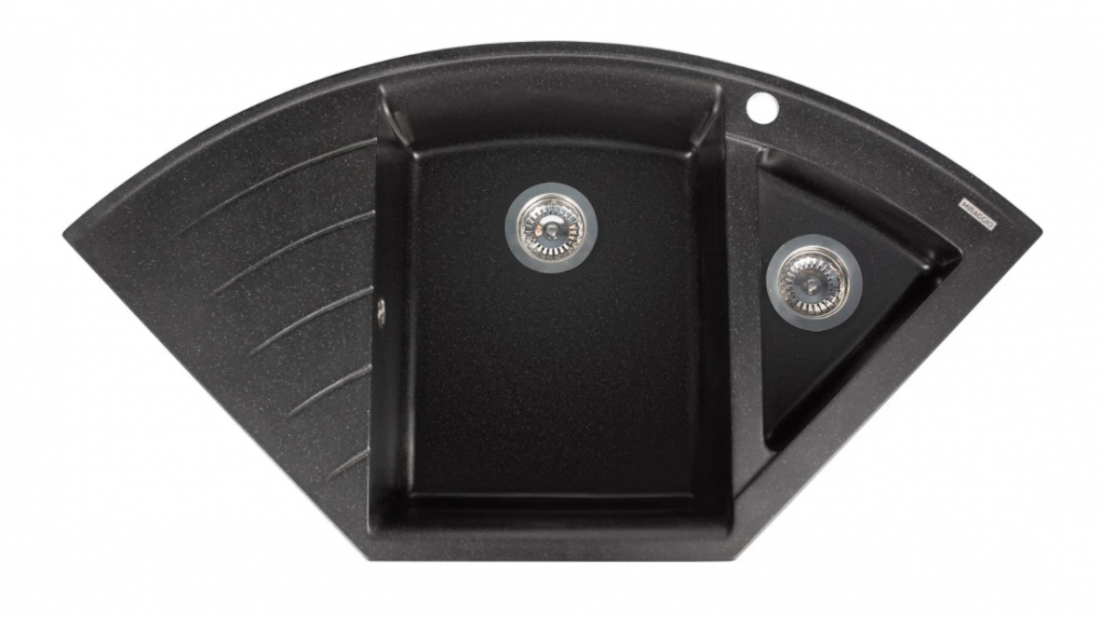 Мойка для кухни Miraggio Europe 1100x550x192 врезная с 2 чашами матовый Black 0000013
