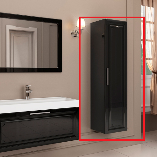 Пенал для ванной Marsan Patricia 152x35x35 МДФ черный Patricia152x35x35черный