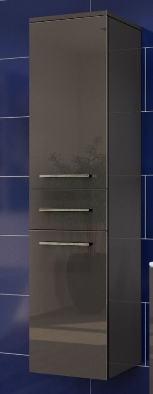 Пенал для ванной Marsan Regine 1600х350х350 см МДФ левый/правый графит глянец REGINE160Х35графит